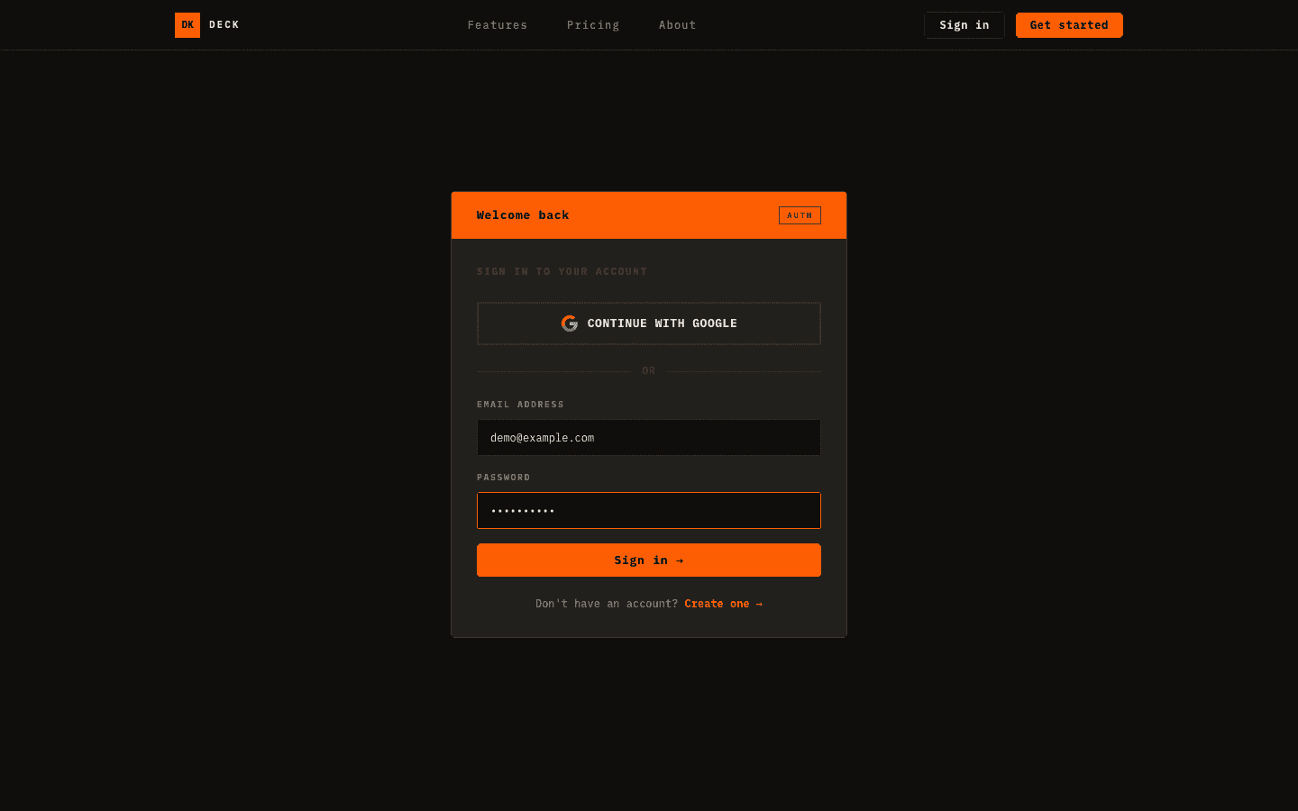 Custom login page