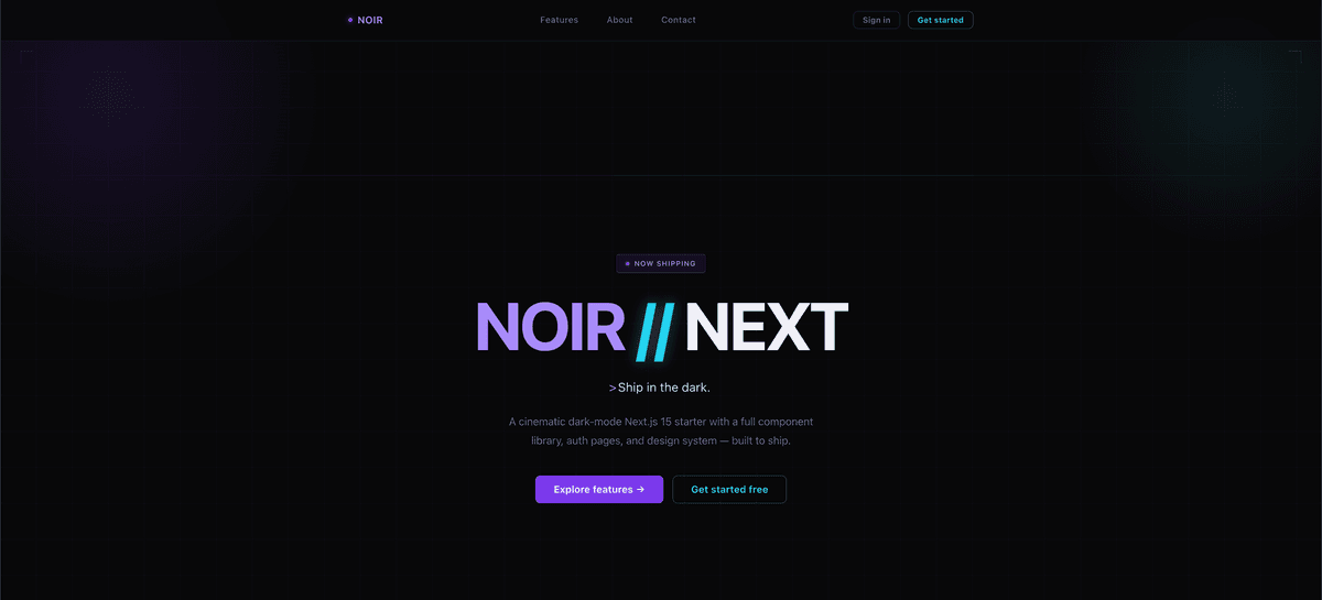 Dark landing page starter