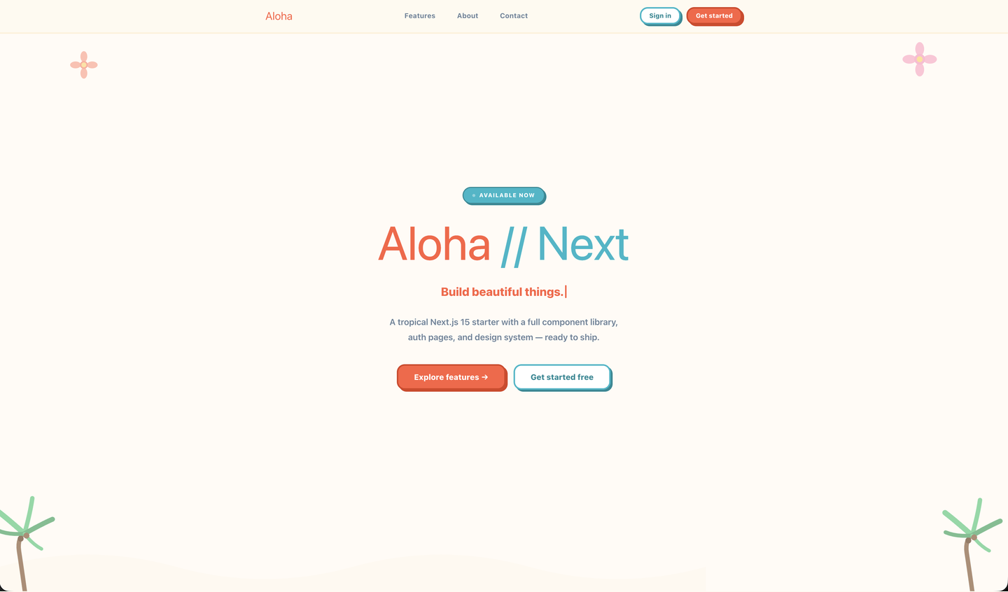 ALOHA // NEXT theme preview